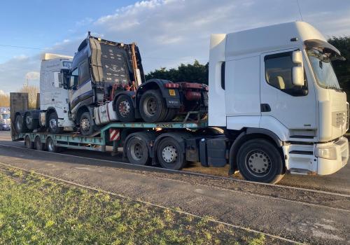 2 VOLVOS GOING TO PORT FOR AFRICA